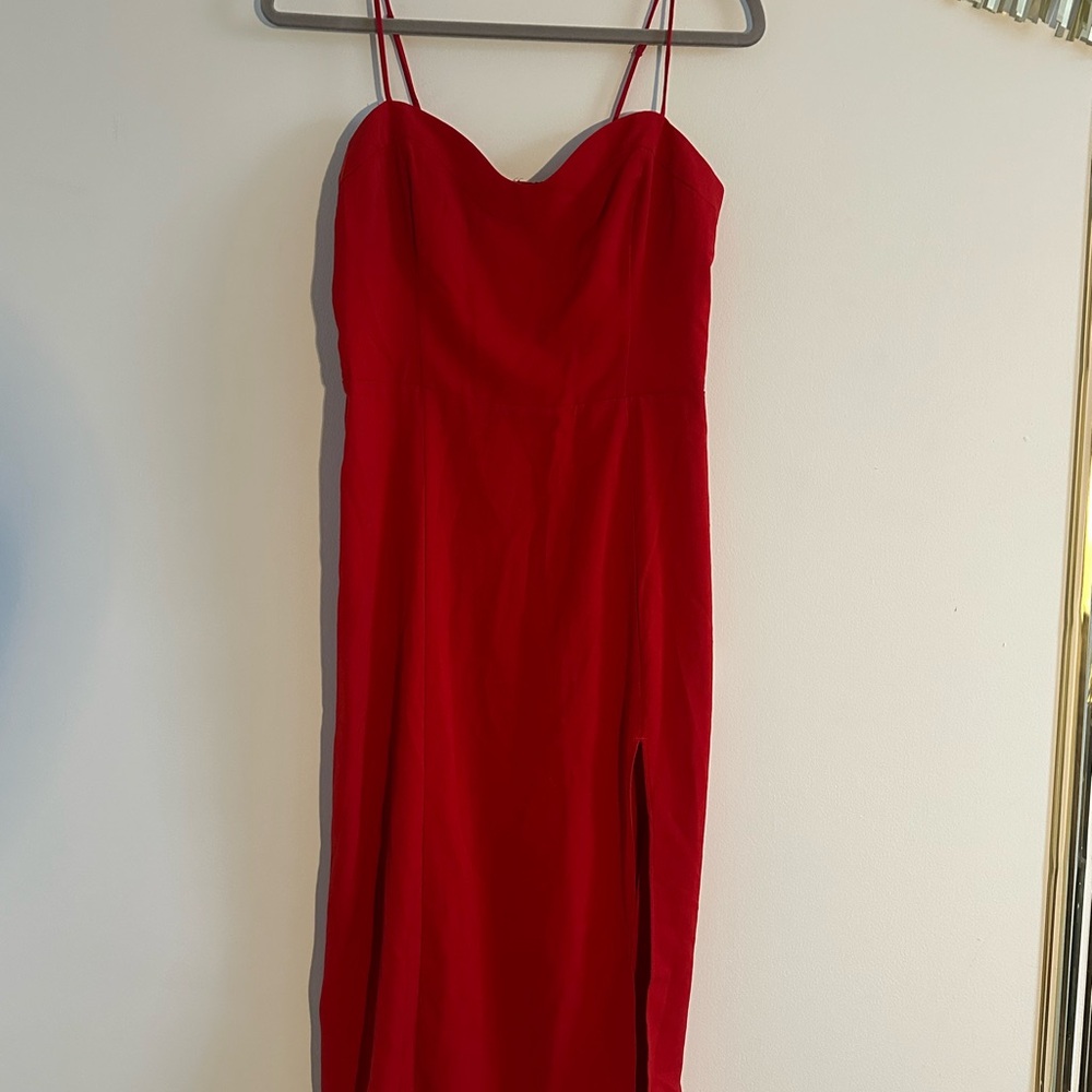 Elegant Red Spaghetti Strap Dress